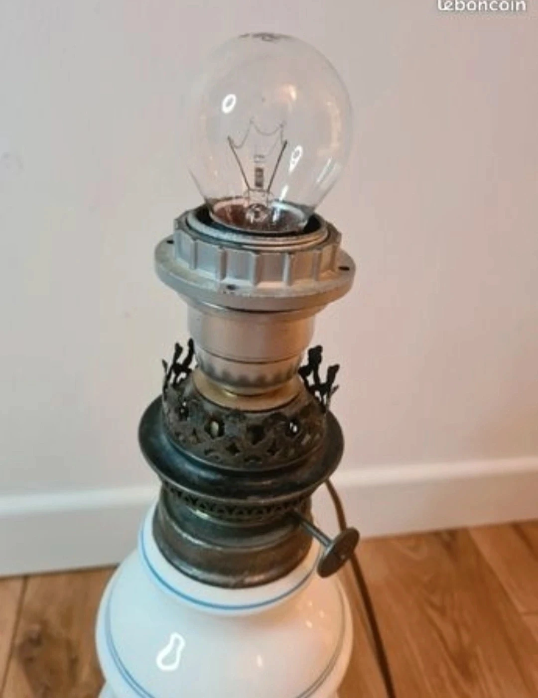 Vintage electric oil lamp with floral pattern – photo 6